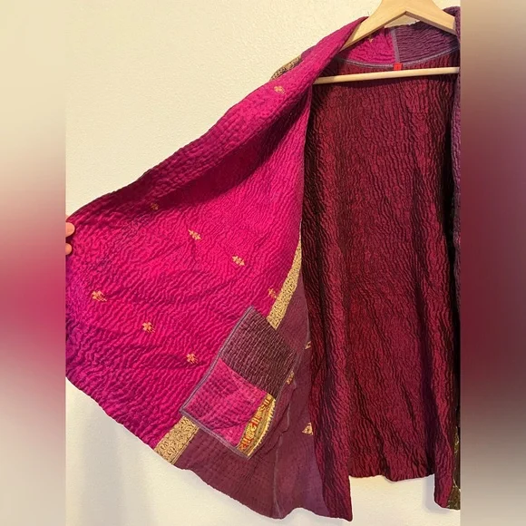 Mieko Mintz Kantha Purple Kimono Cardigan - Picture 4 of 7